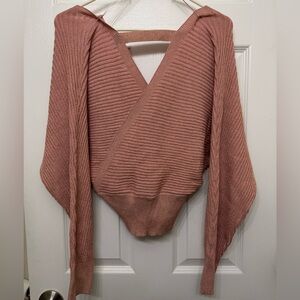 Ultra Flirt Dusty Rose V-Neck Sweater